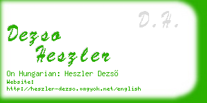 dezso heszler business card