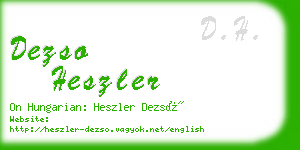 dezso heszler business card